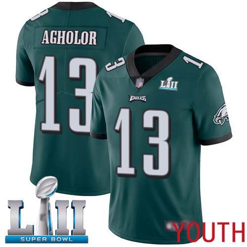 Youth Philadelphia Eagles #13 Nelson Agholor Midnight Green Team Color Vapor Untouchable NFL Jersey Limited->nfl t-shirts->Sports Accessory